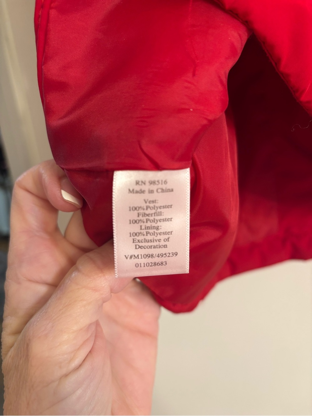 Coldwater Creek Women's Bright Red Quilted Zip Vest - Picture 4 of 7